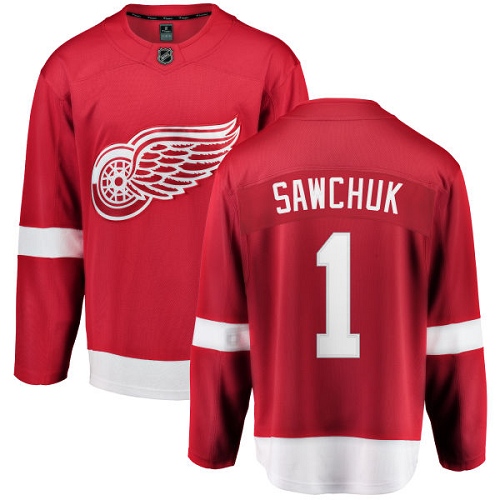 Dětské NHL Detroit Red Wings dresy 1 Terry Sawchuk Breakaway Červené Fanatics Branded Domácí