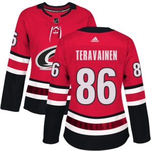 Dámské NHL Carolina Hurricanes dresy 86 Teuvo Teravainen Authentic Červené Adidas Domácí