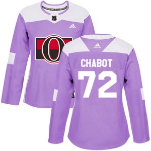 Dámské NHL Ottawa Senators dresy 72 Thomas Chabot Authentic Nachový Adidas Fights Cancer Practice