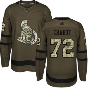 Dětské NHL Ottawa Senators dresy 72 Thomas Chabot Authentic Zelená Adidas Salute to Service