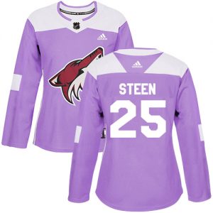 Dámské NHL Arizona Coyotes dresy 25 Thomas Steen Authentic Nachový Adidas Fights Cancer Practice