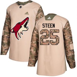 Dětské NHL Arizona Coyotes dresy 25 Thomas Steen Authentic Camo Adidas Veterans Day Practice