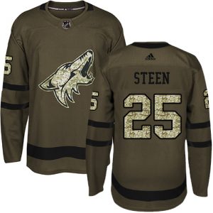 Dětské NHL Arizona Coyotes dresy 25 Thomas Steen Authentic Zelená Adidas Salute to Service