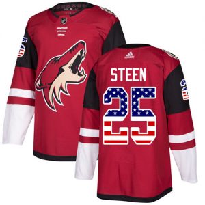 Dětské NHL Arizona Coyotes dresy 25 Thomas Steen Authentic Červené Adidas USA Flag Fashion