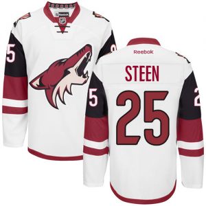 Dětské NHL Arizona Coyotes dresy 25 Thomas Steen Authentic Bílý Reebok Venkovní hokejové dresy