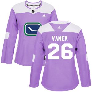 Dámské NHL Vancouver Canucks dresy 26 Thomas Vanek Authentic Nachový Adidas Fights Cancer Practice