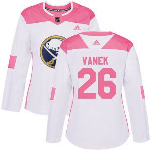 Dámské NHL Buffalo Sabres dresy 26 Thomas Vanek Authentic Bílý Růžový AdidasFashion