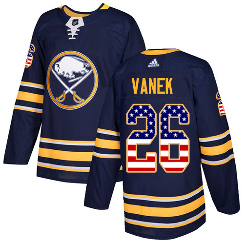 Dětské NHL Buffalo Sabres dresy 26 Thomas Vanek Authentic Námořnická modrá Adidas USA Flag Fashion