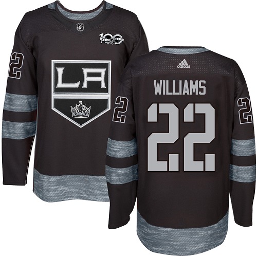 Pánské NHL Los Angeles Kings dresy 22 Tiger Williams Authentic Černá Adidas 1917 2017 100th Anniversary
