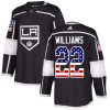 Pánské NHL Los Angeles Kings dresy 22 Tiger Williams Authentic Černá Adidas USA Flag Fashion