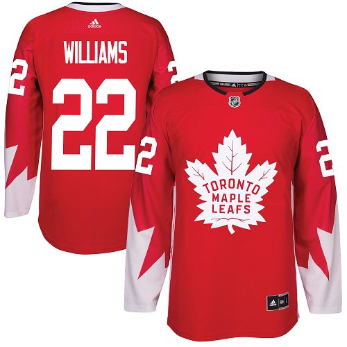 Pánské NHL Toronto Maple Leafs dresy 22 Tiger Williams Authentic Červené Adidas Alternate