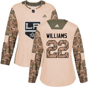 Dámské NHL Los Angeles Kings dresy 22 Tiger Williams Authentic Camo Adidas Veterans Day Practice
