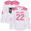 Dámské NHL Los Angeles Kings dresy 22 Tiger Williams Authentic Bílý Růžový Adidas Fashion
