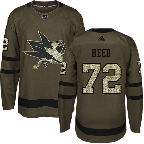 Dětské NHL San Jose Sharks dresy 72 Tim Heed Authentic Zelená Adidas Salute to Service