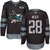 Pánské NHL San Jose Sharks dresy 28 Timo Meier Authentic Černá Adidas 1917 2017 100th Anniversary