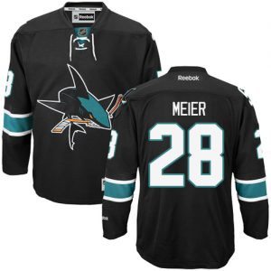 Pánské NHL San Jose Sharks dresy 28 Timo Meier Authentic Černá Reebok Alternativní hokejové dresy