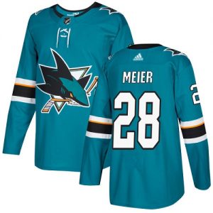 Pánské NHL San Jose Sharks dresy 28 Timo Meier Authentic Teal Zelená Adidas Domácí
