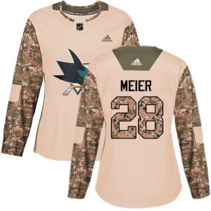 Dámské NHL San Jose Sharks dresy 28 Timo Meier Authentic Camo Adidas Veterans Day Practice