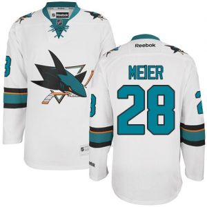 Dámské NHL San Jose Sharks dresy 28 Timo Meier Authentic Bílý Reebok Venkovní hokejové dresy