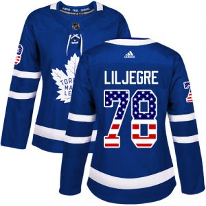 Dámské NHL Toronto Maple Leafs dresy 78 Timothy Liljegre Authentic královská modrá Adidas USA Flag Fashion