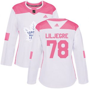 Dámské NHL Toronto Maple Leafs dresy 78 Timothy Liljegre Authentic Bílý Růžový Adidas Fashion