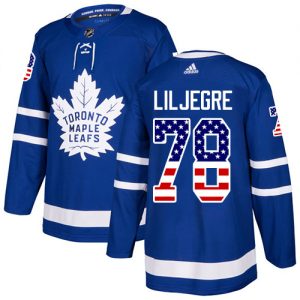 Dětské NHL Toronto Maple Leafs dresy 78 Timothy Liljegre Authentic královská modrá Adidas USA Flag Fashion