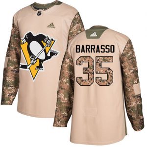 Pánské NHL Pittsburgh Penguins dresy 35 Tom Barrasso Authentic Camo Adidas Veterans Day Practice