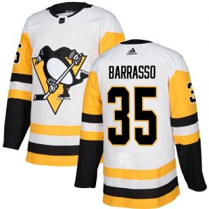 Pánské NHL Pittsburgh Penguins dresy 35 Tom Barrasso Authentic Bílý Adidas Venkovní