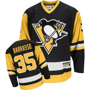 Pánské NHL Pittsburgh Penguins dresy 35 Tom Barrasso Authentic Throwback Černá CCM