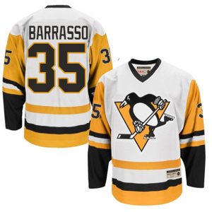 Pánské NHL Pittsburgh Penguins dresy 35 Tom Barrasso Authentic Throwback Bílý CCM