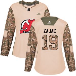 Dámské NHL New Jersey Devils dresy 19 Travis Zajac Authentic Camo Adidas Veterans Day Practice