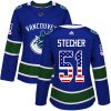 Dámské NHL Vancouver Canucks dresy 51 Troy Stecher Authentic modrá Adidas USA Flag Fashion