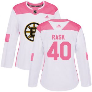 Dámské NHL Boston Bruins dresy Tuukka Rask 40 Authentic Bílý Růžový Adidas Fashion