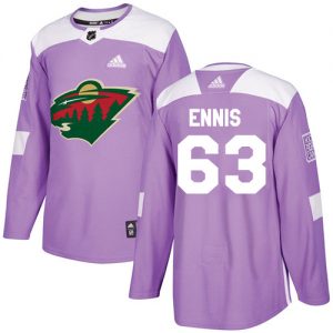 Pánské NHL Minnesota Wild dresy 63 Tyler Ennis Authentic Nachový Adidas Fights Cancer Practice