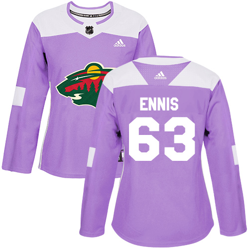 Dámské NHL Minnesota Wild dresy 63 Tyler Ennis Authentic Nachový Adidas Fights Cancer Practice