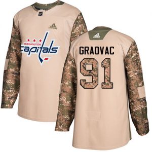 Pánské NHL Washington Capitals dresy 91 Tyler Graovac Authentic Camo Adidas Veterans Day Practice