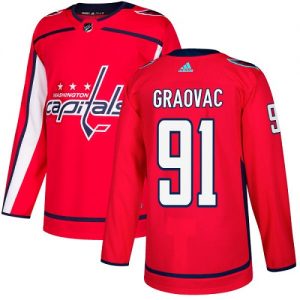 Pánské NHL Washington Capitals dresy 91 Tyler Graovac Authentic Červené Adidas Domácí