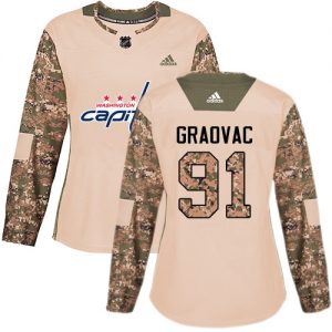 Dámské NHL Washington Capitals dresy 91 Tyler Graovac Authentic Camo Adidas Veterans Day Practice