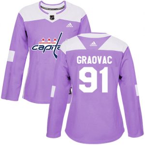 Dámské NHL Washington Capitals dresy 91 Tyler Graovac Authentic Nachový Adidas Fights Cancer Practice