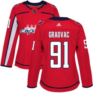 Dámské NHL Washington Capitals dresy 91 Tyler Graovac Authentic Červené Adidas Domácí