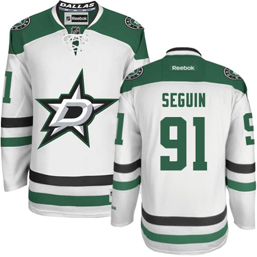 Pánské NHL Dallas Stars dresy 91 Tyler Seguin Authentic Bílý Reebok Venkovní hokejové dresy