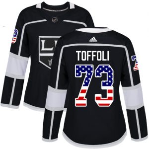Dámské NHL Los Angeles Kings dresy 73 Tyler Toffoli Authentic Černá Adidas USA Flag Fashion