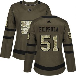 Dámské NHL Philadelphia Flyers dresy 51 Valtteri Filppula Authentic Zelená Adidas Salute to Service