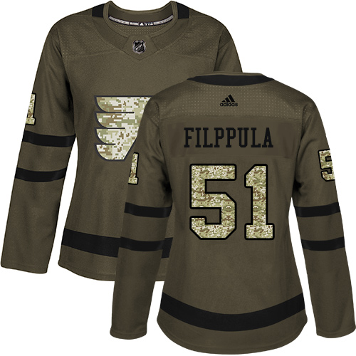 Dámské NHL Philadelphia Flyers dresy 51 Valtteri Filppula Authentic Zelená Adidas Salute to Service