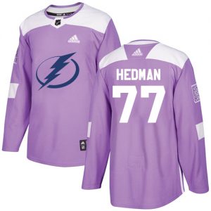 Pánské NHL Tampa Bay Lightning dresy 77 Victor Hedman Authentic Nachový Adidas Fights Cancer Practice