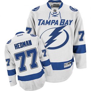Pánské NHL Tampa Bay Lightning dresy 77 Victor Hedman Authentic Bílý Reebok Venkovní hokejové dresy