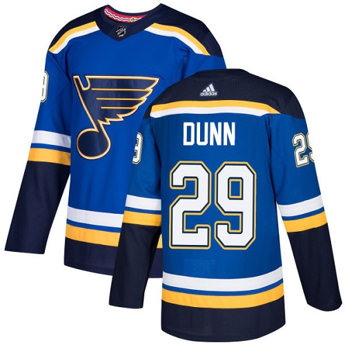 Pánské NHL St. Louis Blues dresy 29 Vince Dunn Authentic královská modrá Adidas Domácí