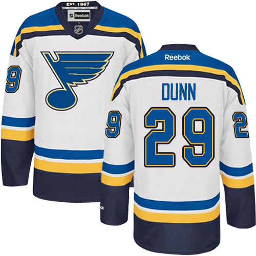 Pánské NHL St. Louis Blues dresy 29 Vince Dunn Authentic Bílý Reebok Venkovní hokejové dresy