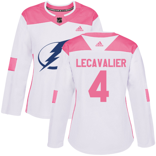 Dámské NHL Tampa Bay Lightning dresy 4 Vincent Lecavalier Authentic Bílý Růžový Adidas Fashion