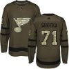 Pánské NHL St. Louis Blues dresy 71 Vladimir Sobotka Authentic Zelená Adidas Salute to Service